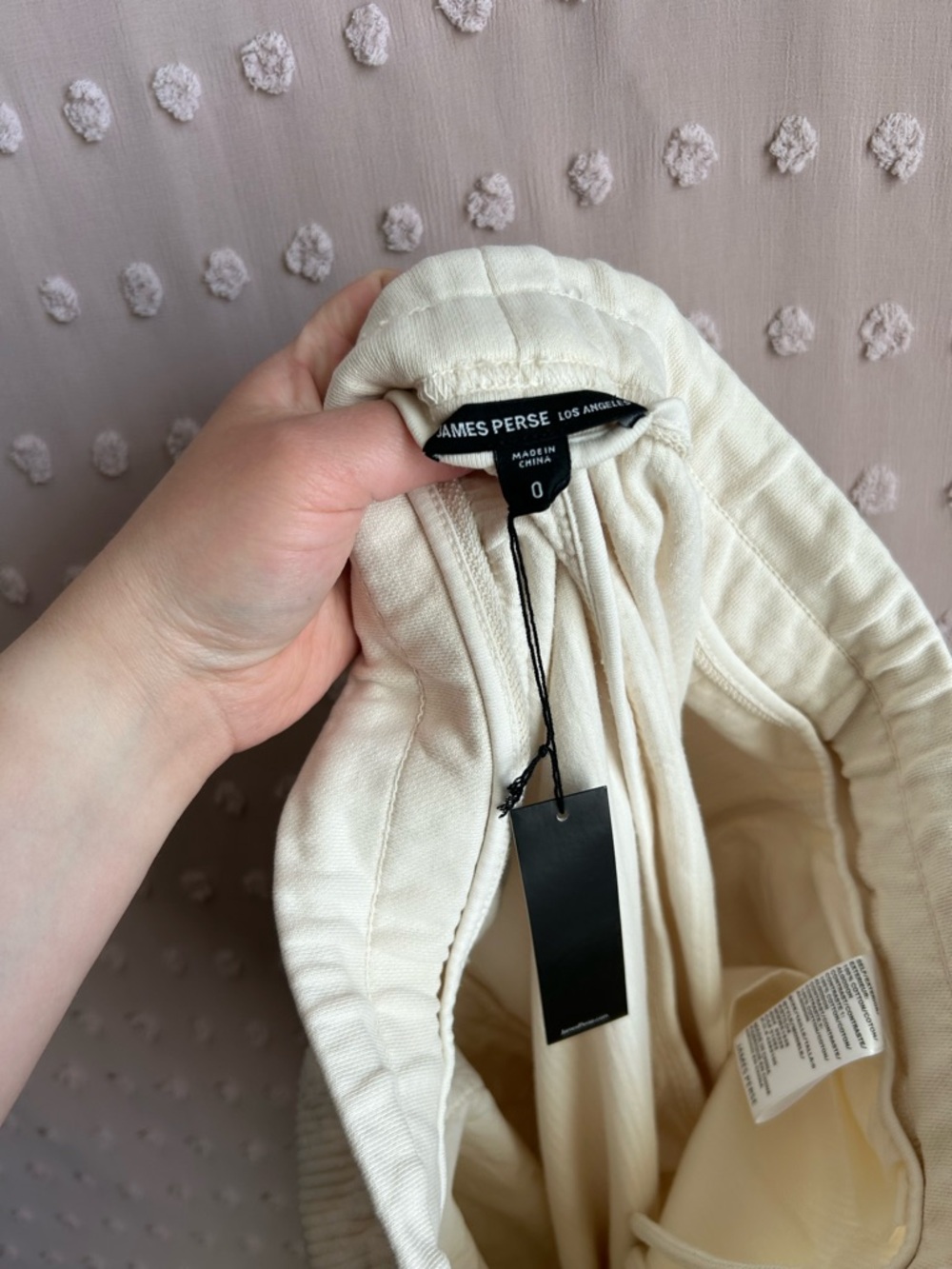 NWT James Perse Jumbo Cord Relaxed Fit Chino Sz 0 XS Cream White - Picture 3 of 5